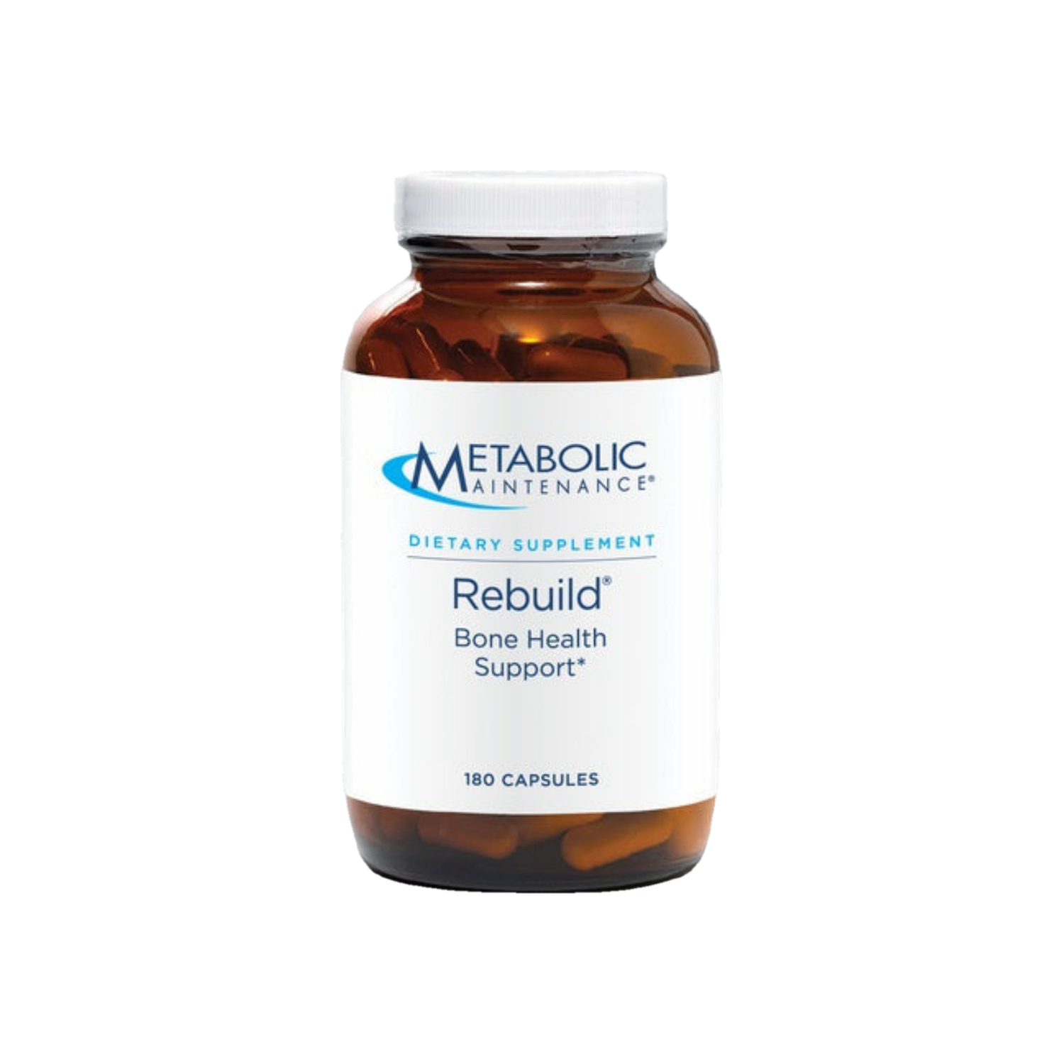 A Supplement container with the name Rebuild by Metabolic Maintenance,