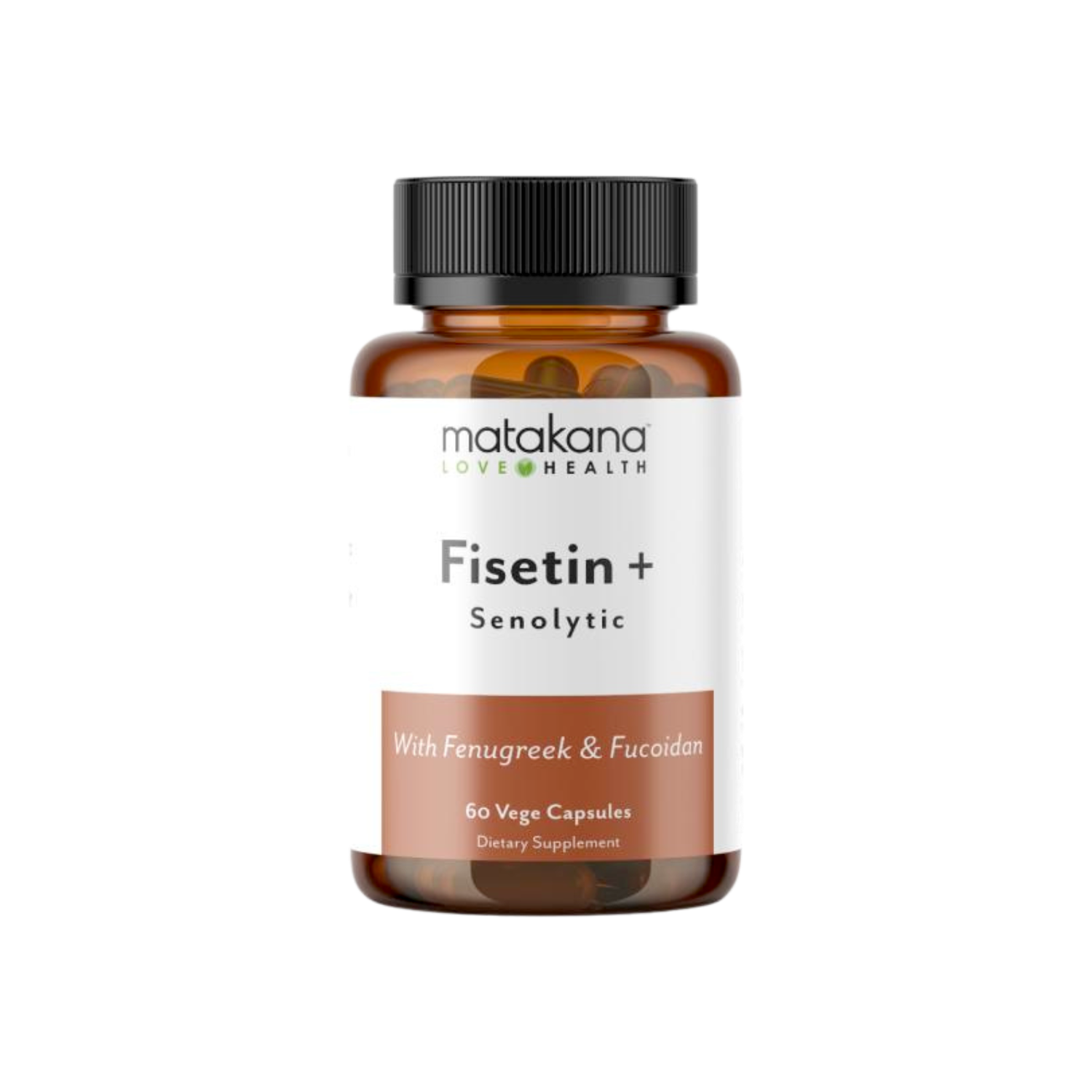 A supplement container of Fisetin + Senolytic by Matakana Superfoods