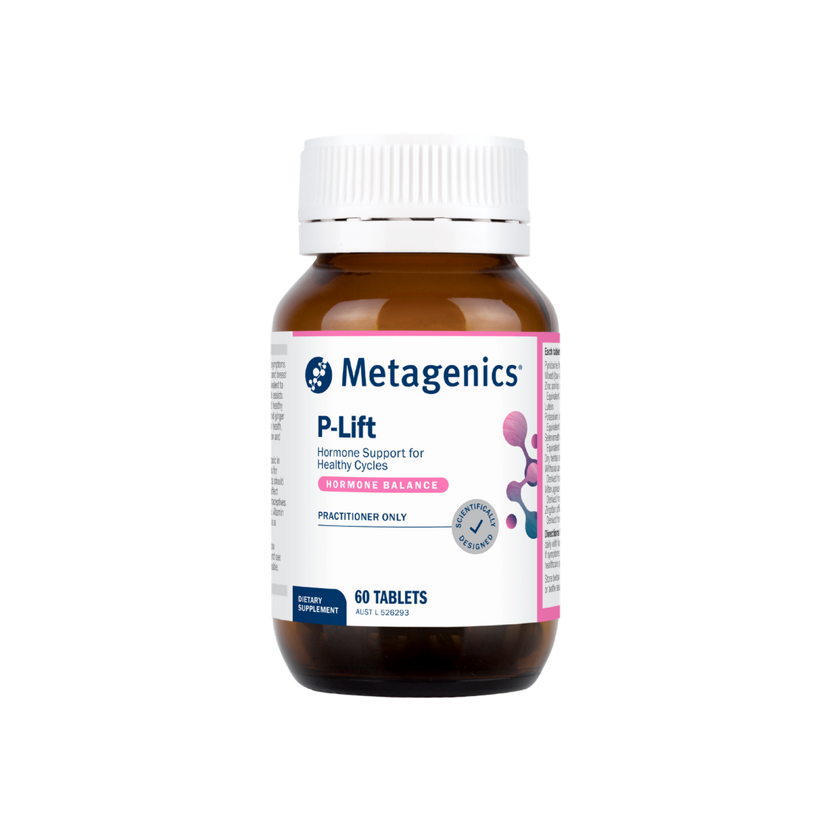 A supplement container of P-Lift by Metagenics