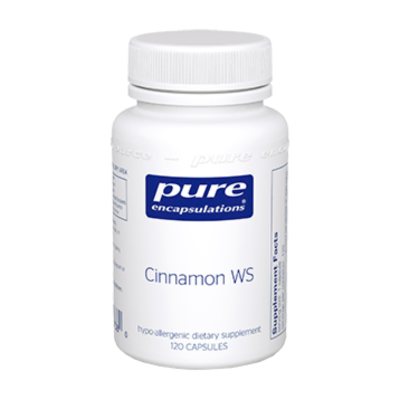 A Supplement container with the name Cinnamon WS by Pure encapsulations.