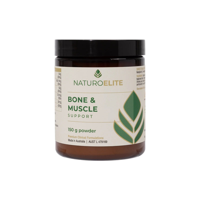 A Supplement container with the name Bone & Muscle Support (150g) by Naturoelite.