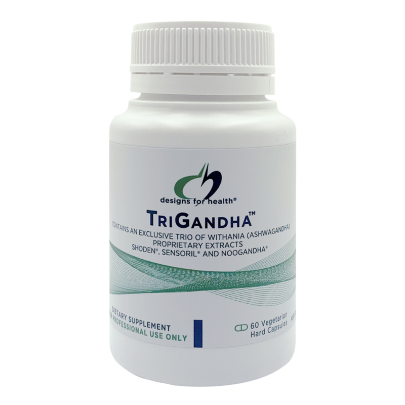 An image of a supplement bottle called TriGandha by Designs for Health