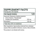 Text describing the ingredients: Bromelain, Quercetin Phytosome , Sophora Japonica, Phospholipid