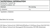 Ingredients including l-Glutamine.