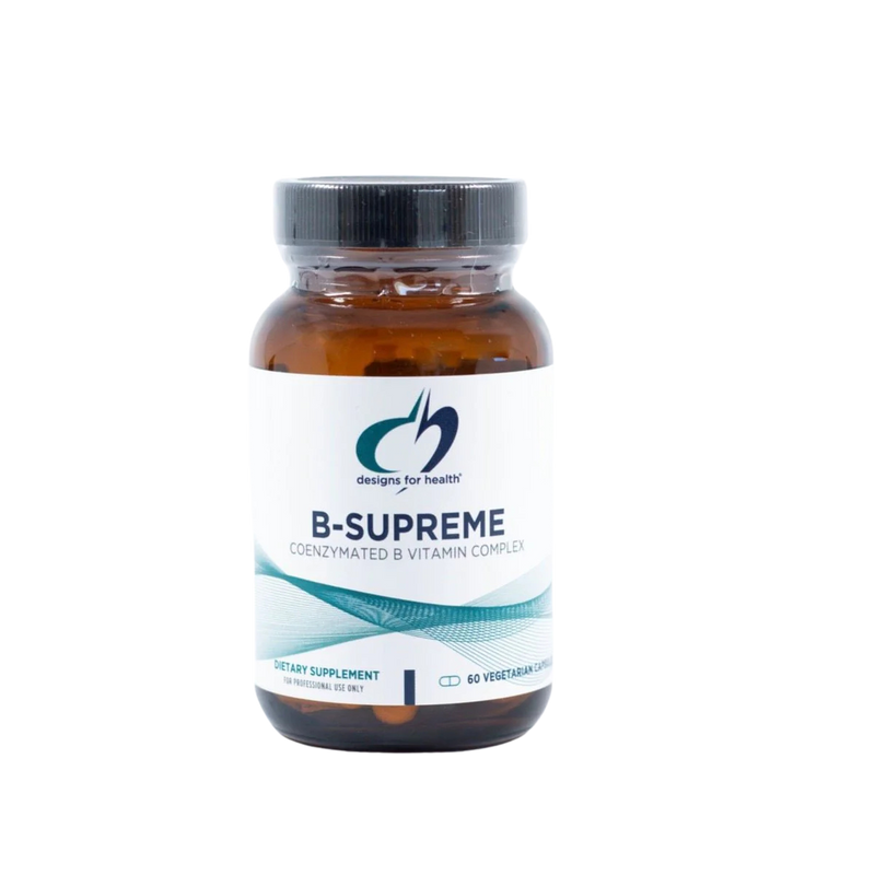 An image of supplements called B-Supreme by Designs for Health.