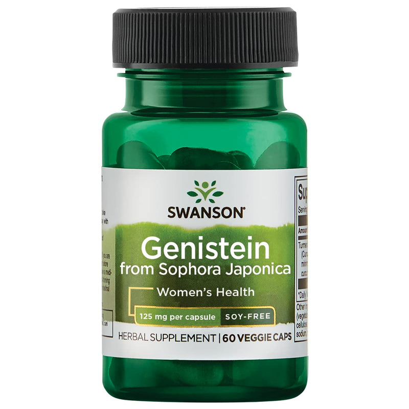 A Supplement container with the name Genistein from Sophora Japonica by Swanson.
