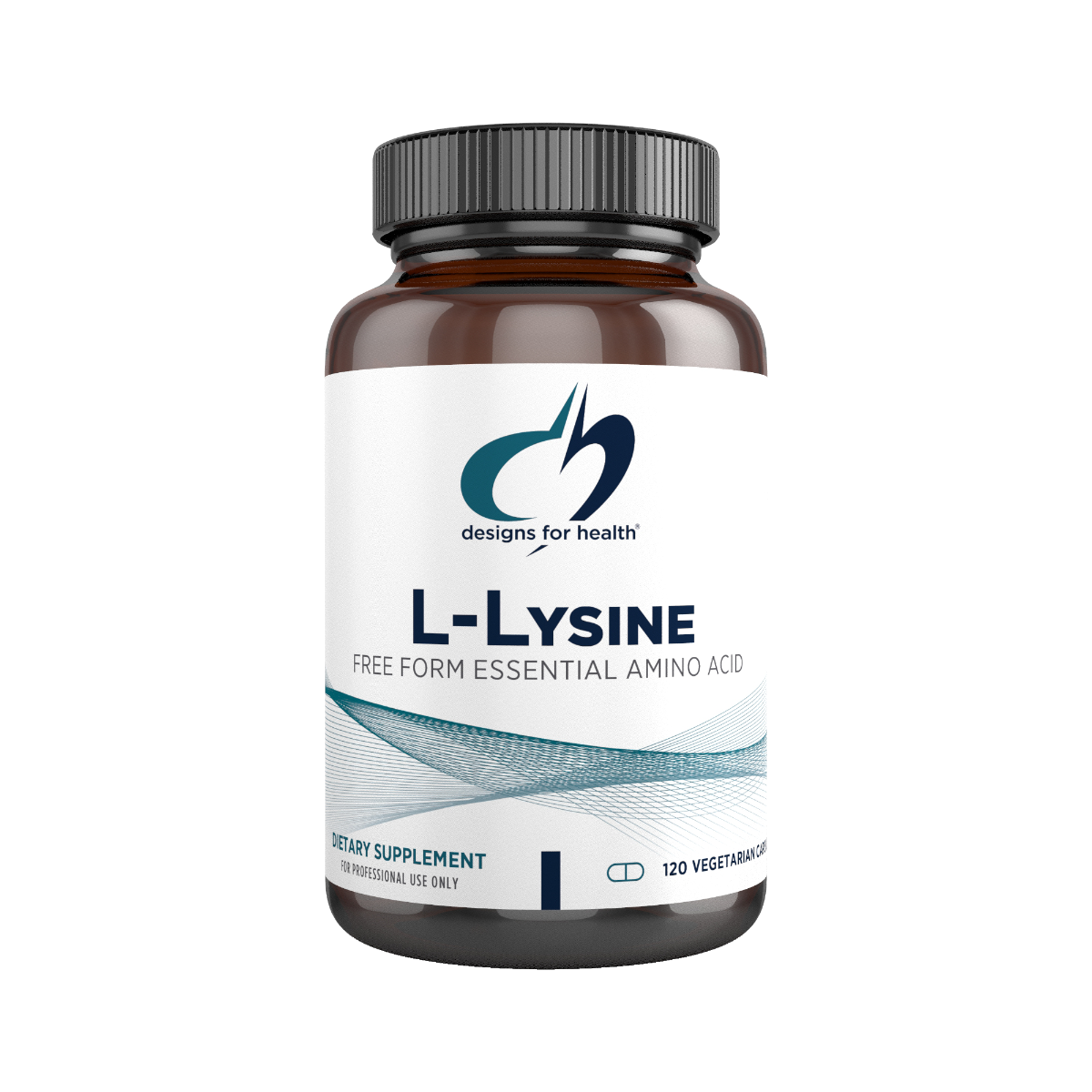 A supplement container of L-lysine by Designs for Health - USA