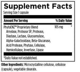 Text describing the ingredient: PhytoENZ Proprietary Blend, Amylase, Protease SP, Protease, Diastase, Lactase, Glucoamylase, Alpha-Galactosidase, Beta-Glucanase, Acid protease, Phytase, Cellulase, Hemicellulase, Invertase, Lipase, Microcrystalline cellulose, cellulose (capsule), vegetable sterate