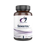 A white bottle that is called designs for health sensitol MYO-INOSITOL, D-CHIRO-INSOITOL + ALA 120 vegetarian caps