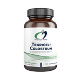 A supplement bottle with the name Tegricel Colostrum by Designs for Health 60 vegetarian capsules