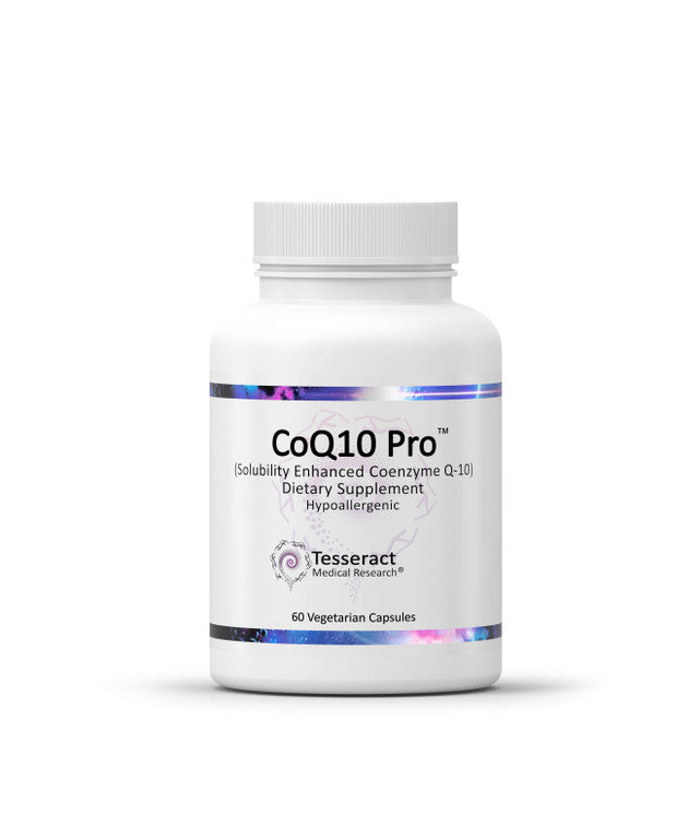 A supplement container of CoQ10 Pro by Tesseract