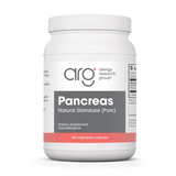 A Supplement container with the name Pancreas (Pork 720 Vegetarian Caps) by Allergy Research Group.