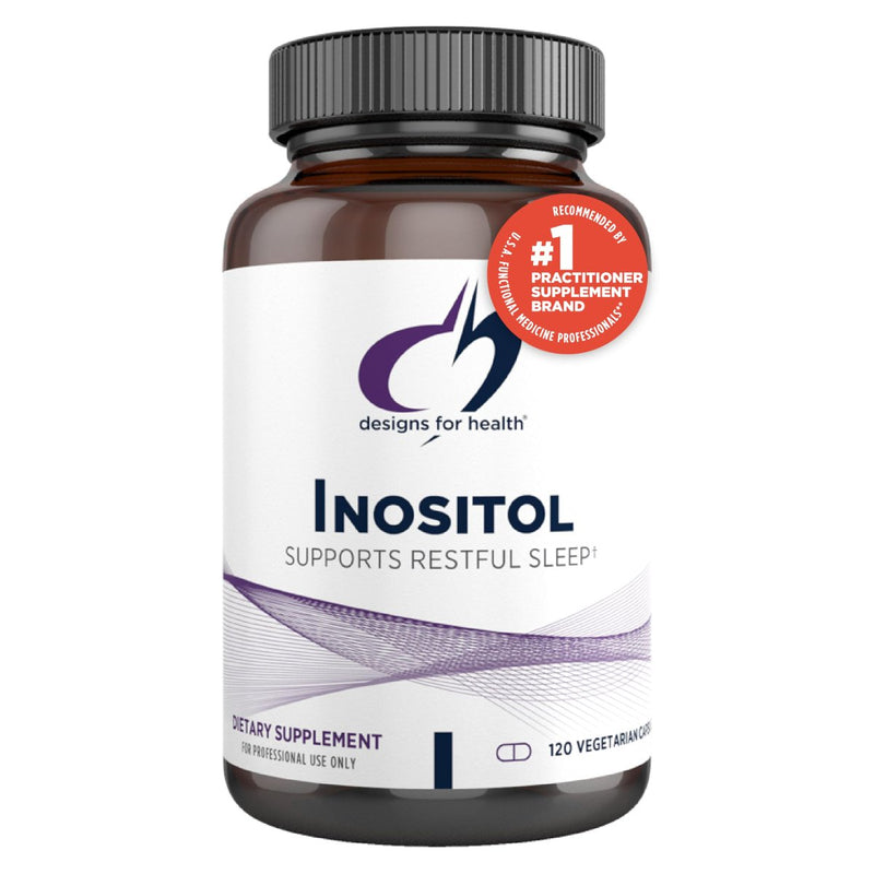 A Supplement container with the name Inositol by Designs for Health.