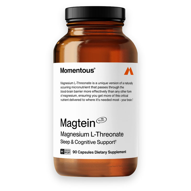 A Supplement container with the name Magtein by Momentous.