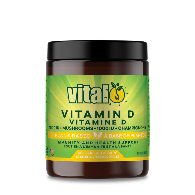 Image of Vital Plant Based Vitamin D + Mushrooms 60 vcaps 1200x1200
