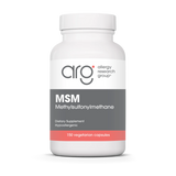 A Supplement container with the name MSM by Allergy Research Group.