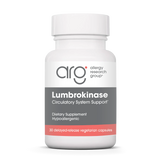 A Supplement container with the name Lumbrokinase by Allergy Research Group.
