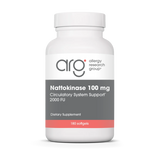 A Supplement container with the name Nattokinase 100mg (180 caps) by Allergy Research Group.