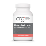 A Supplement container with the name Magnolia Extract Honokiol + Magnolol 90% by Allergy Research Group.