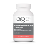 A Supplement container with the name Humic-Monolaurin Complex by Allergy Research Group.
