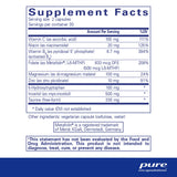 Text describing the ingredients: Vitamin C, B, Niacin, Folate , Magnesium, Zinc, 5-Hydroxtryptophan, Inositol, Taurine.