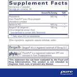 Ingredients: Phytosterols, Berberine HCI, Bergavit 40 Bergamot,