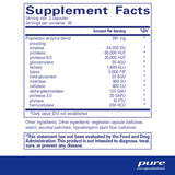 Ingredients: Proprietary enzyme blend: providing: amylase, protease, protease 6.0, glucoamylase, lactase, beta-glucanase, invertase, cellulase, alpha-galactosidase, protease 3.0, phytase, hemicellulase.