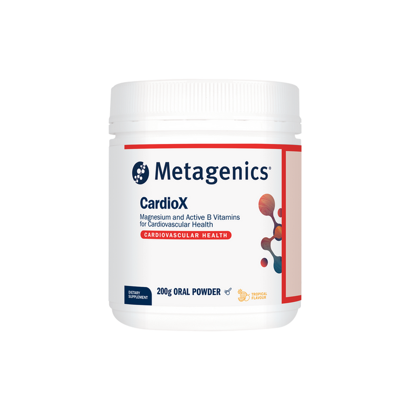 An image of a supplement called CardioX by Metagenics.