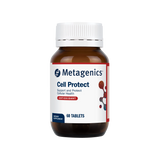 A Supplement container with the Name Cell Protect by Metagenics.
