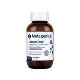 A supplement bottle with the name AdrenoTone by Metagenics.