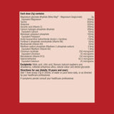 Ingredients including Magnesium glycinate dihydrate, Taurine, Glutamine, Ascorbic acid, Vitamin C, Calcium hydrogen phosphate dihydrate, Monobasic potassium phosphate, Acetyl Levocarnitine hydrochloride, Alcar, P5p, Pyridoxal 5 Phosphate, b6, Nicotinamide, vitamin b3, Riboflavin sodium phosphate, b2, Chromium nicotinate, Mecobalamin, b12, Selenomethionine