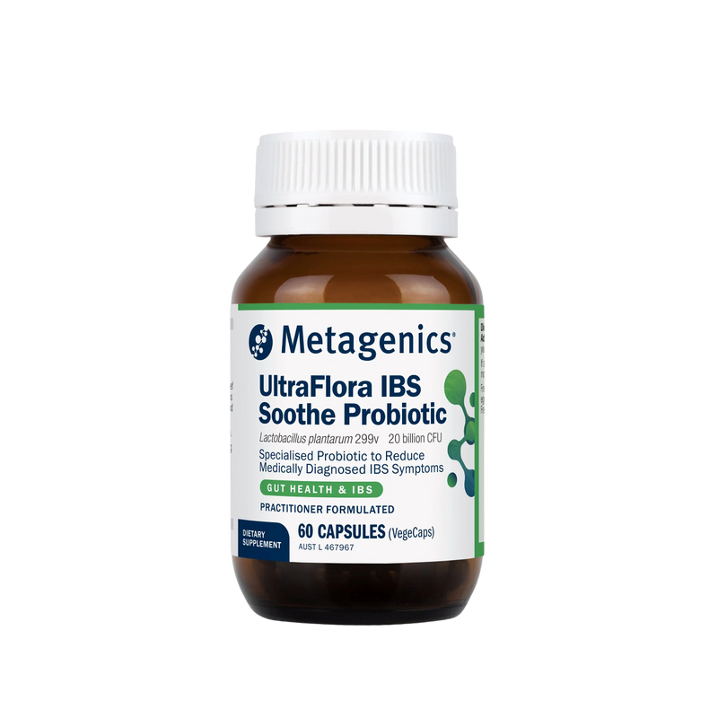 A supplement called UltraFlora IBS Sooth Probiotic by Metagenics.