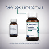 An image showing the new and old label for the Metagenics range.