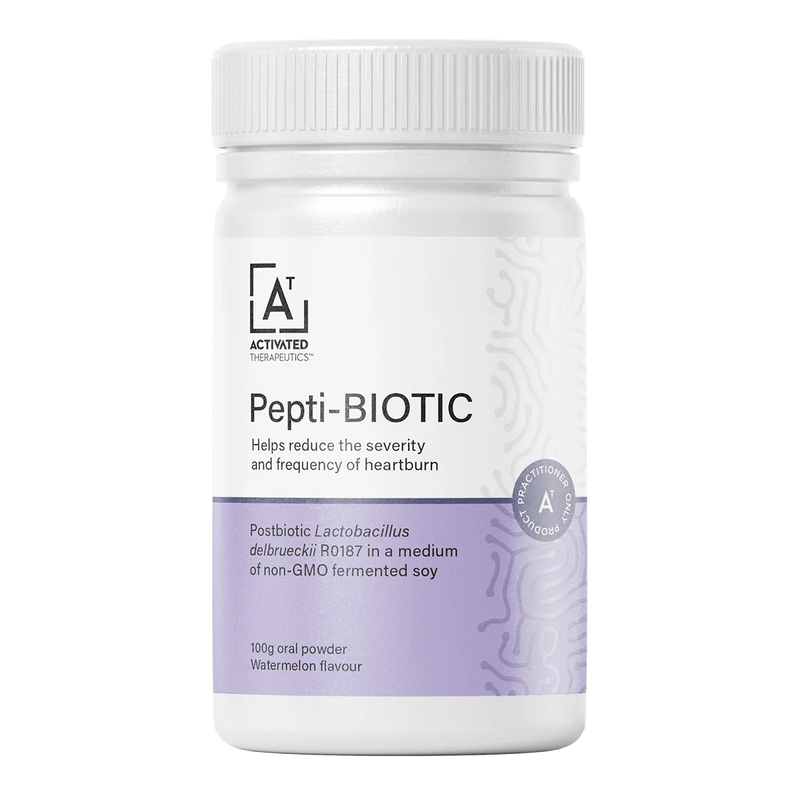 A Supplement container with the name Pepti-BIOTIC by Activated Therapeutics.