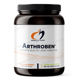 A supplement container which says designs for health arthroben supports healthy joint function dietary supplement for professional use only lemon lime flavour