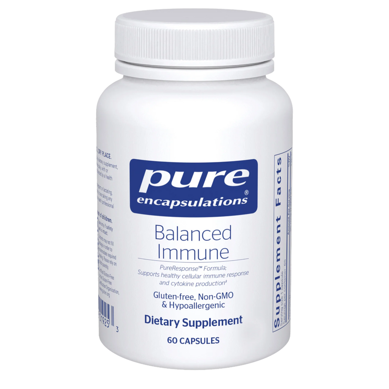 A Supplement container with the name Balance Immune by Pure Encapsulations.