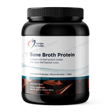 A Supplement  container with the name Bone Broth Protein (Chocolate) by Designs for Health USA.