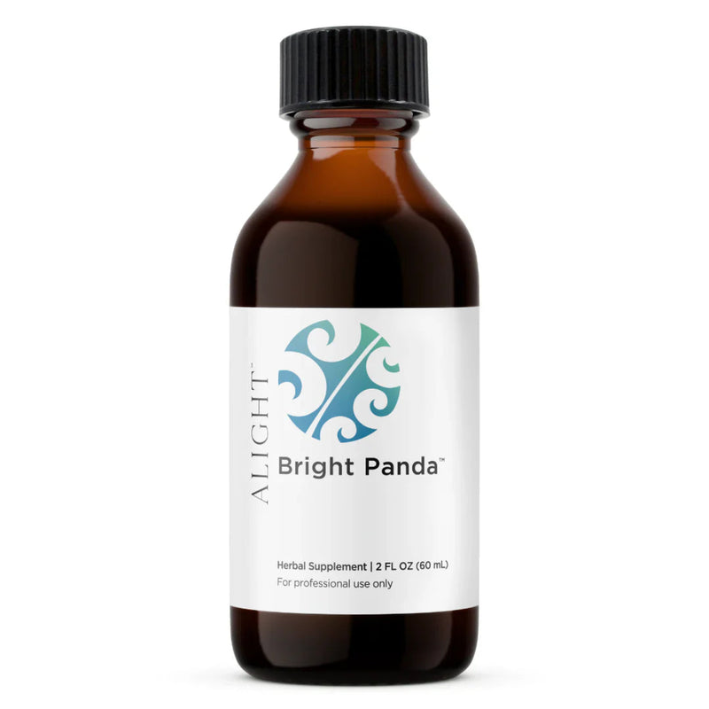 Image of a supplement bottle that says alright bright panda Herbal supplement 2 FL OZ (60mL) For Professional use only