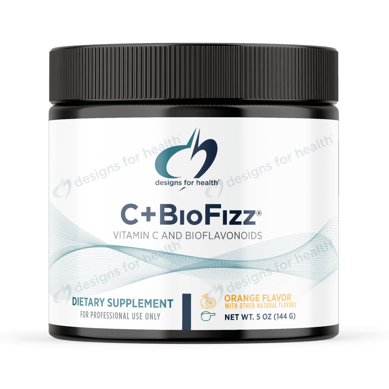 A Supplement container with the name C+BioFuzz by Designs for Health.