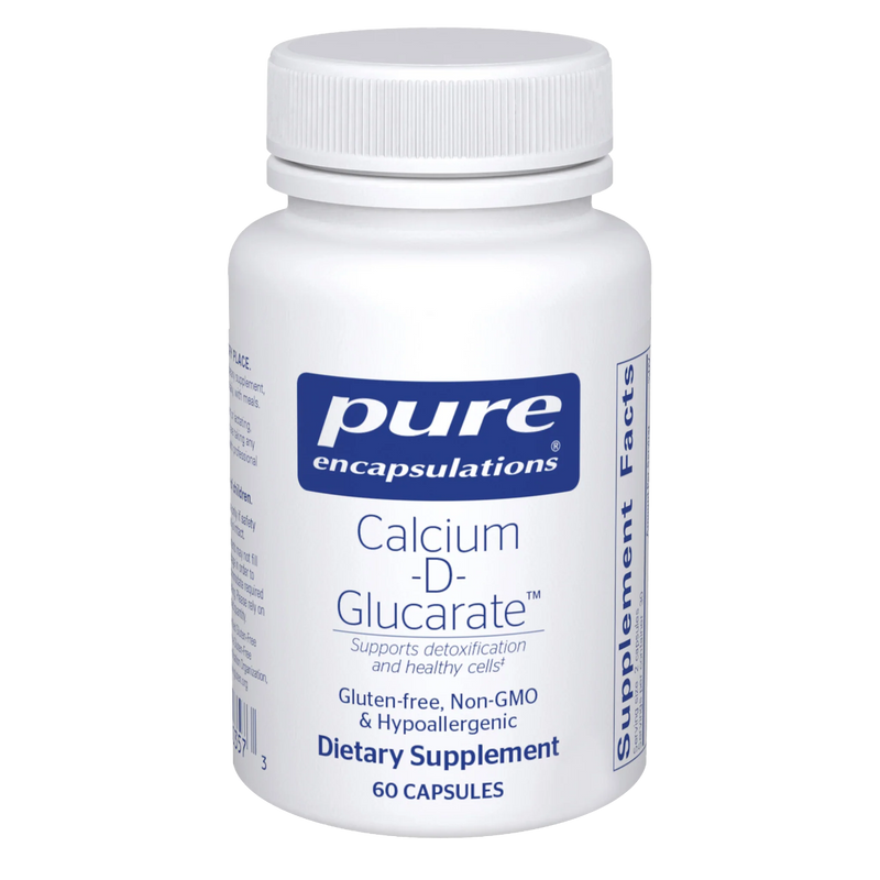 A Supplement container with the name Calcium-D-Glucarate by Pure Encapsulations.