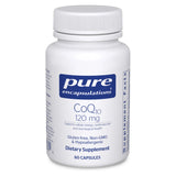 A Supplement container with the name  CoQ10 120mg (60 Caps) by Pure Encapsulation