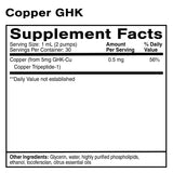 Ingredients: Copper(from 5mg GHK-Cu Copper Tripeptide-1)