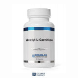 A Supplement container with the name Acety-L- Carnitine bu Douglas Laboratories.