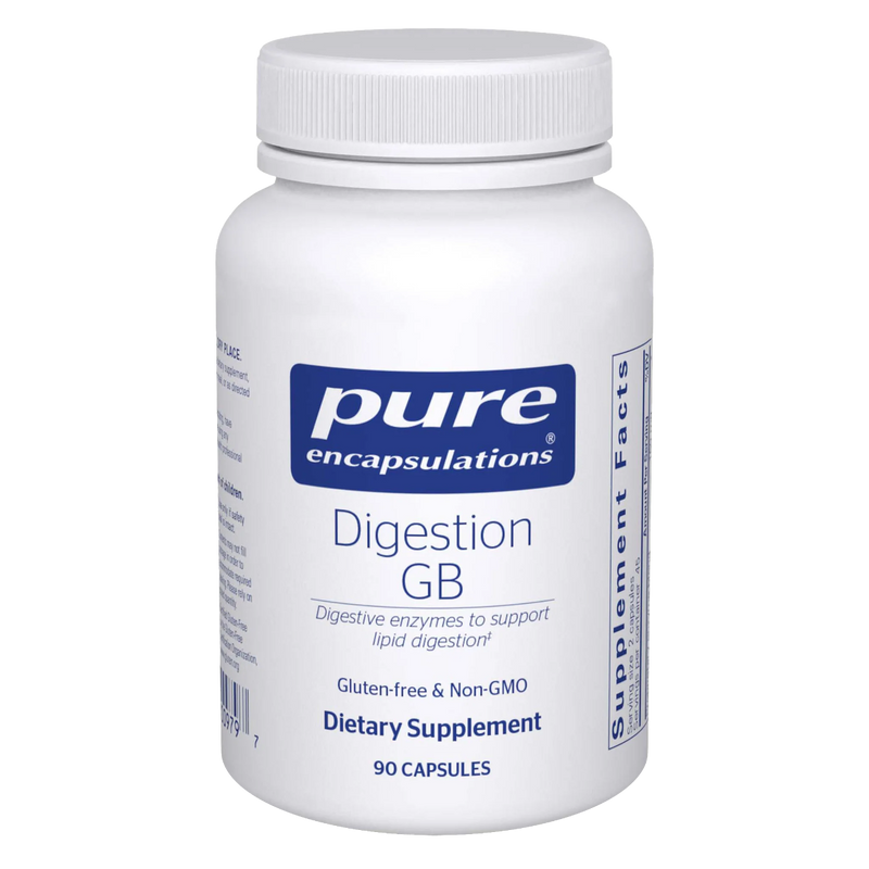 A Supplement container with the name Digestion GB (90 Caps) by Pure Encapsulations.