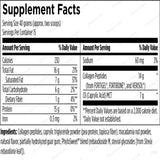 Text describing the ingredients: Collagen Peptides, C8 (Caprylic Acid) MCT.
Collagen peptides, caprylic triglyceride powder (peaprotein, tapioca fiber), macadamia nut powder, natural flavour, partially hydrolyzed guar gum, Phytosweet blend (rebaudioside M, steviol glycosides (from Stevia rebaudiana leaf).