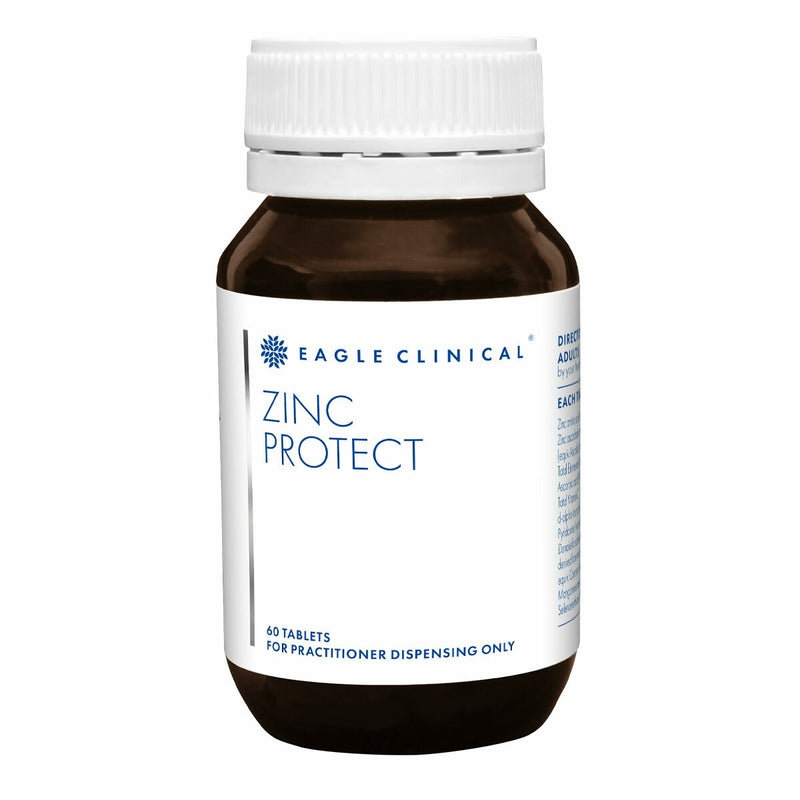 A Supplement container with the name Zinc Protect by Eagle Clinical.
