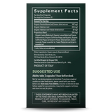 Text listing the ingredients including Organic Passionflower leaf Freeze dried extract, Organic Valerian root, Lemon balm, California Poppy, Lavander oil, Sweet Marjaram