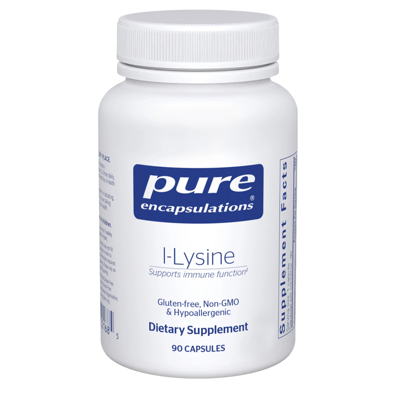 A Supplement container with the name I-Lysine (90 Caps) by Pure Encapsulations.