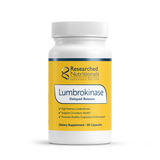 A Supplement container with the name Lumbrokinase by Research Nutritionals.
