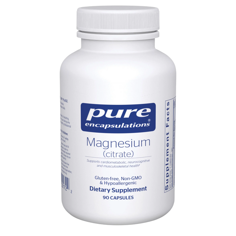 A Supplement container with the name Magnesium (citrate) (90 Caps) by Pure Encapsulations